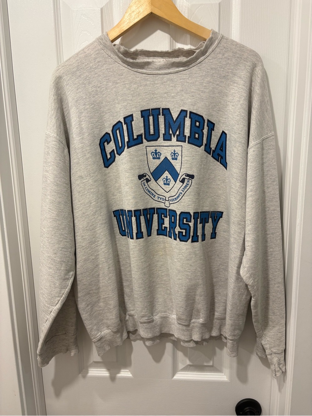 Vintage columbia University Gray Crewneck Sweatshirt distressed L/XL
